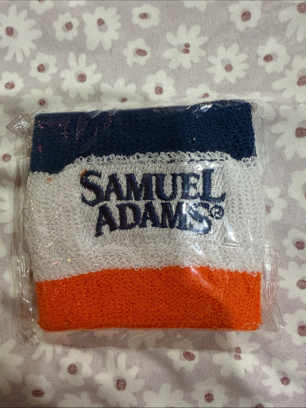 Samuel Adams Tricolor Sweatband - Navy White Orange bar drinking alcohol gym